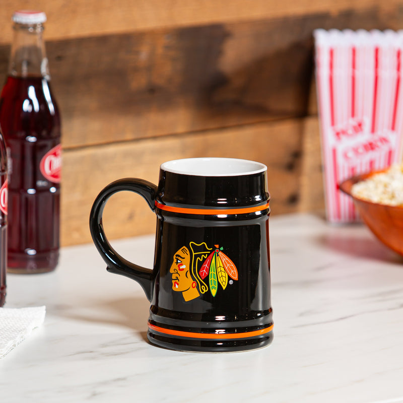 Chicago Blackhawks Ceramic Stein Cup, 24oz