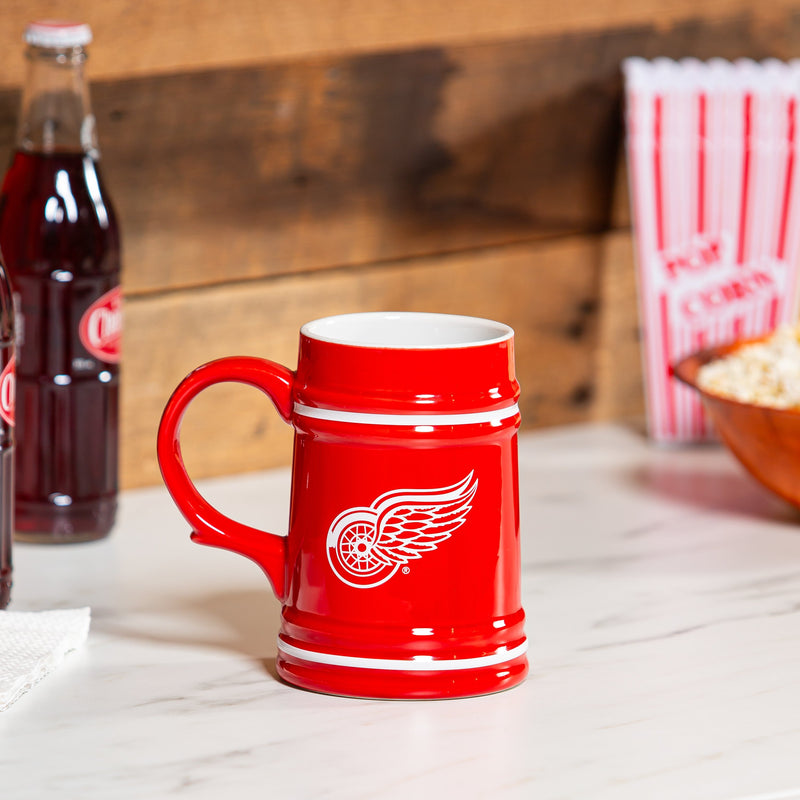 Detroit Red Wings Ceramic Stein Cup, 24oz