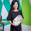 Golden Lilac Irregular Shaped Wood Serving Tray, 12"L