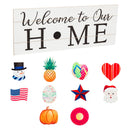 Interchangeable Wood Sign, "Welcome To Our Home"