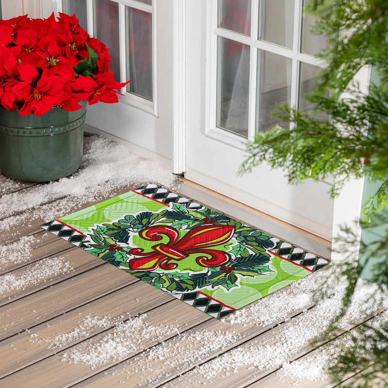 Holiday Fleur De Lis Embossed Mat