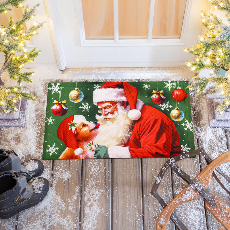 Santa & Olive Embossed Mat