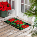 Peace On Earth Poinsettia Embossed Mat