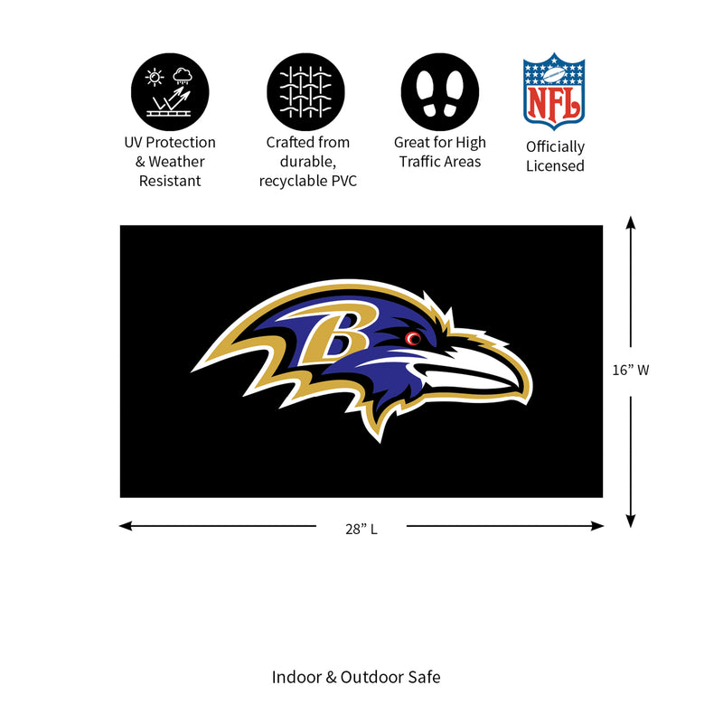 Full Color PVC Mat, 16" x 28", Baltimore Ravens