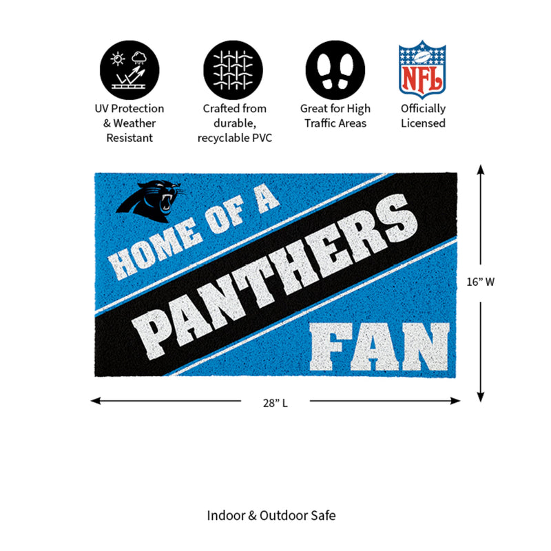 Carolina Panthers, PVC Mat COLOR, Home of a Fan
