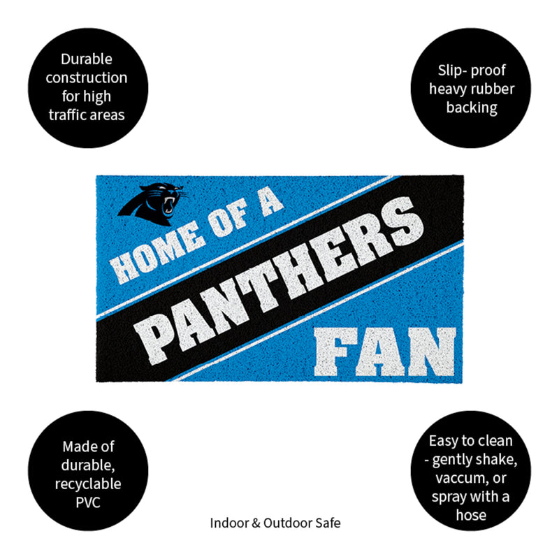 Carolina Panthers, PVC Mat COLOR, Home of a Fan