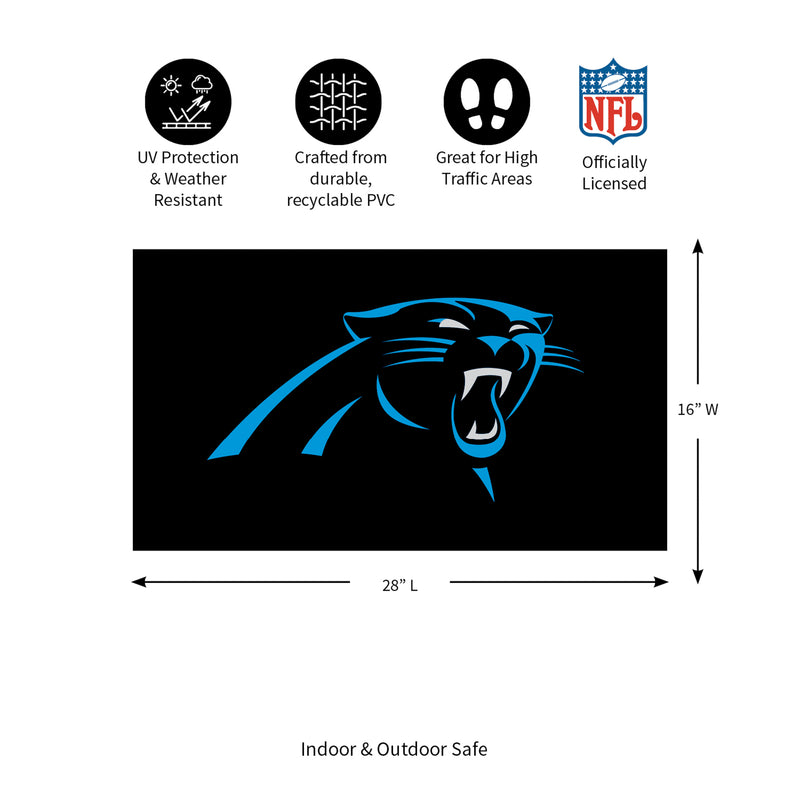 Full Color PVC Mat, 16" x 28", Carolina Panthers