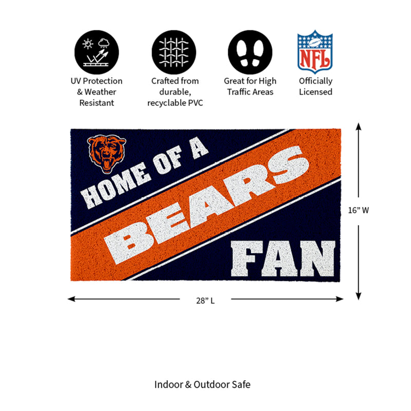 Chicago Bears, PVC Mat COLOR, Home of a Fan