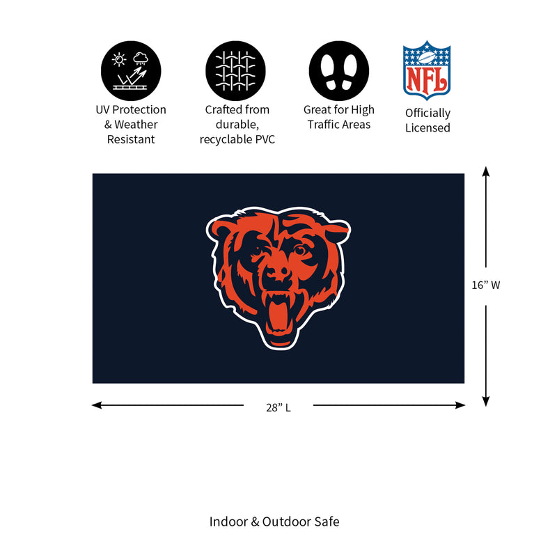 Full Color PVC Mat, 16" x 28", Chicago Bears