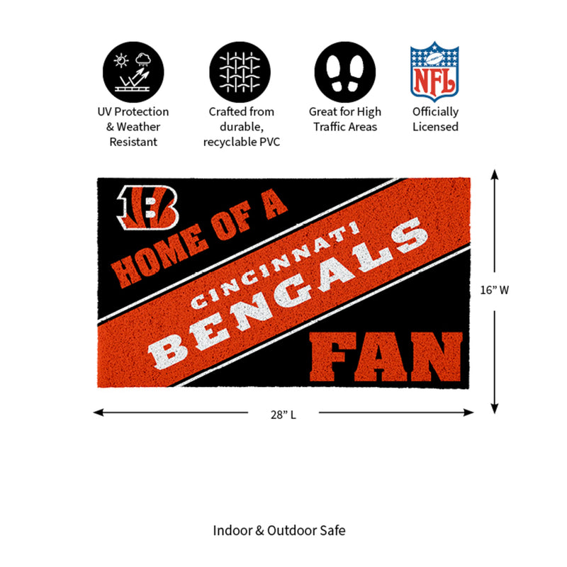 Cincinnati Bengals, PVC Mat COLOR, Home of a Fan