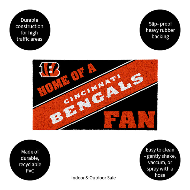 Cincinnati Bengals, PVC Mat COLOR, Home of a Fan