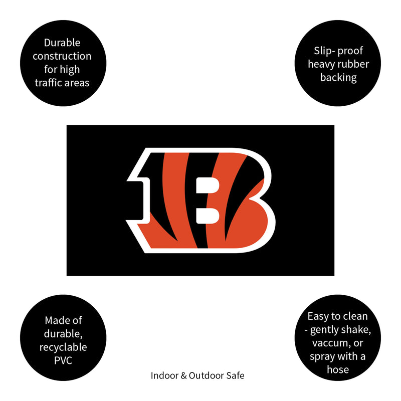 Full Color PVC Mat, 16" x 28", Cincinnati Bengals