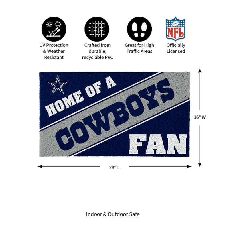 Dallas Cowboys, PVC Mat COLOR, Home of a Fan