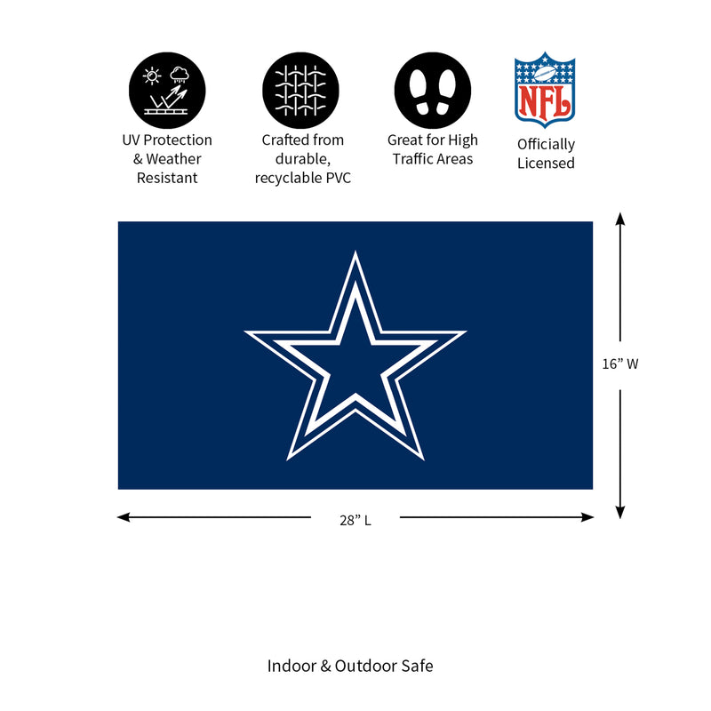 Full Color PVC Mat, 16" x 28", Dallas Cowboys