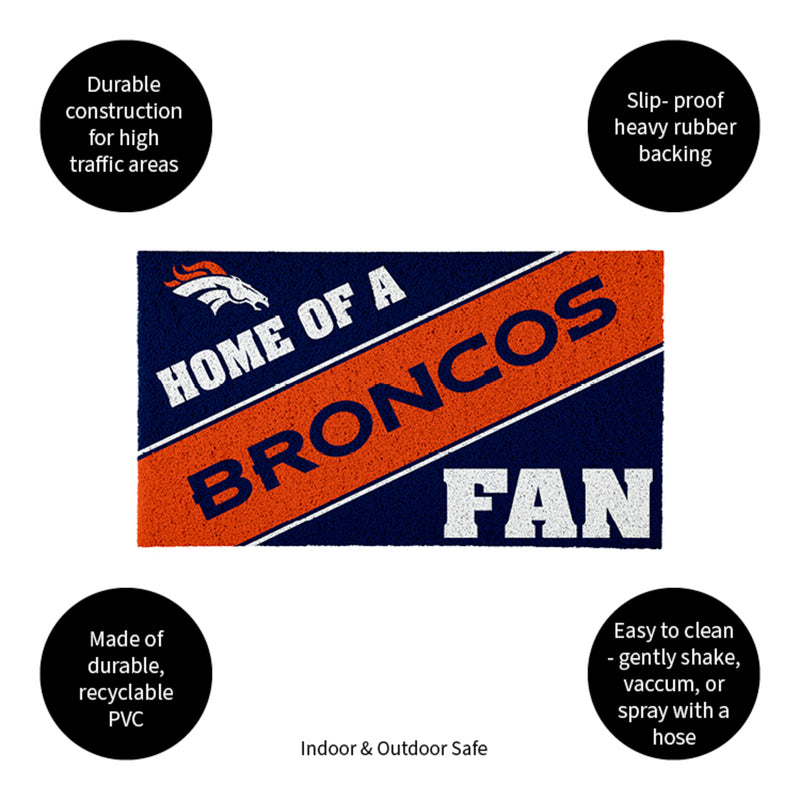 Denver Broncos, PVC Mat COLOR, Home of a Fan