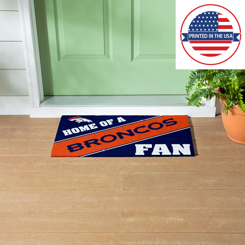 Denver Broncos, PVC Mat COLOR, Home of a Fan