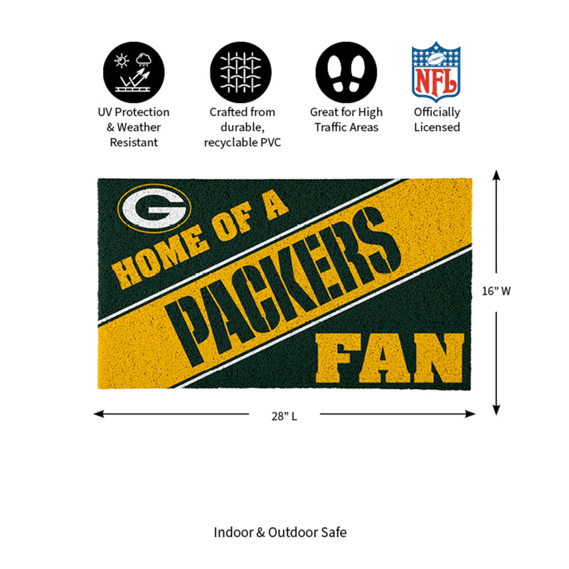 Green Bay Packers, PVC Mat COLOR, Home of a Fan