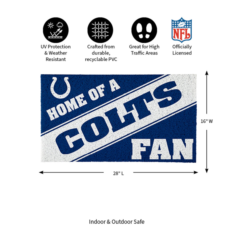 Indianapolis Colts, PVC Mat COLOR, Home of a Fan