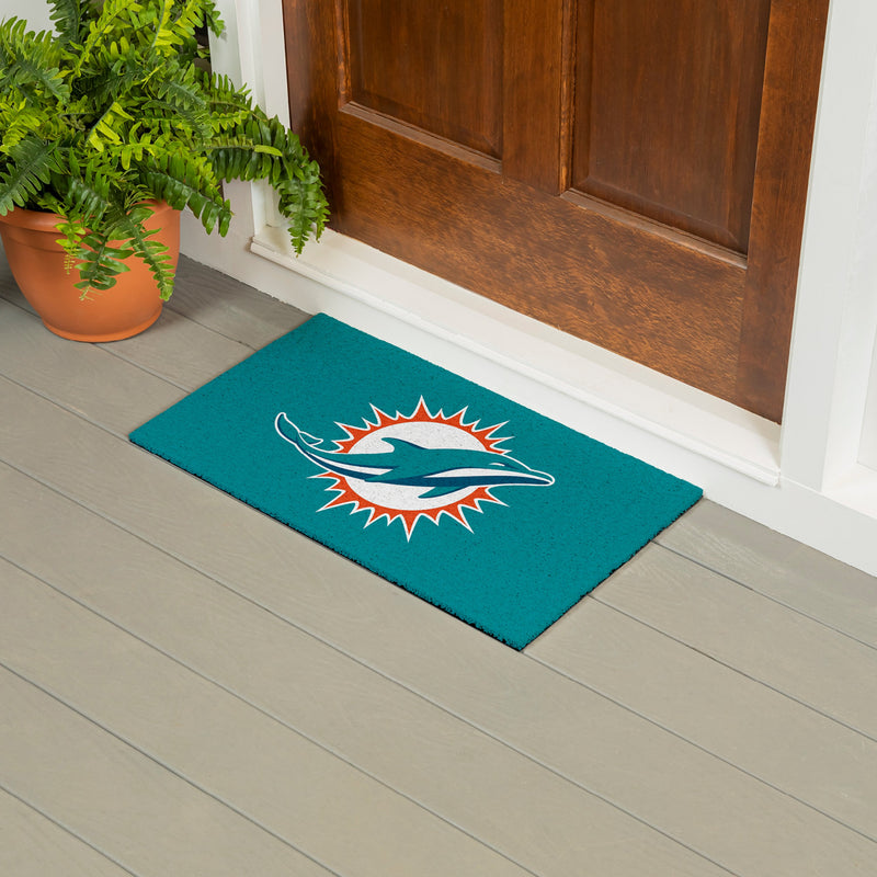 Full Color PVC Mat, 16" x 28", Miami Dolphins