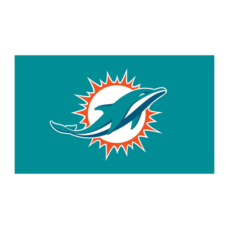 Full Color PVC Mat, 16" x 28", Miami Dolphins