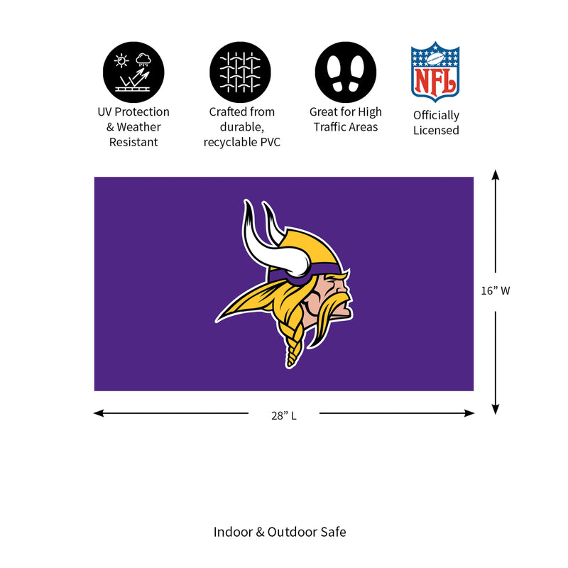Full Color PVC Mat, 16" x 28", Minnesota Vikings