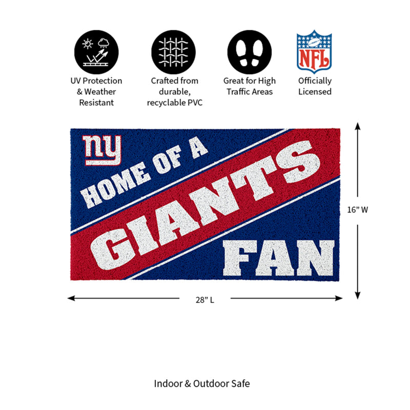 New York Giants, PVC Mat COLOR, Home of a Fan
