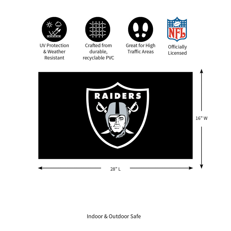 Full Color PVC Mat, 16" x 28", Las Vegas Raiders