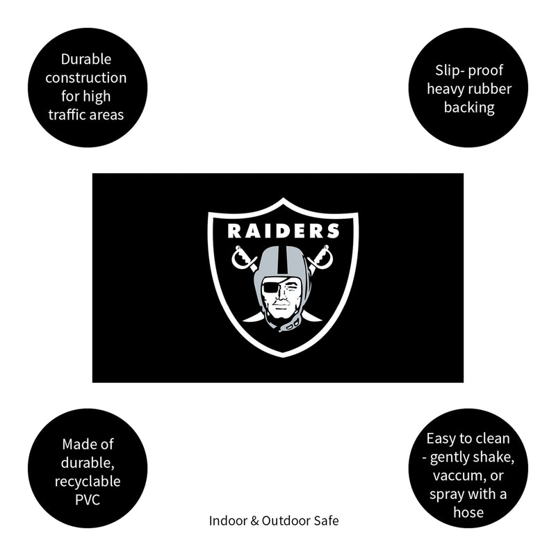 Full Color PVC Mat, 16" x 28", Las Vegas Raiders