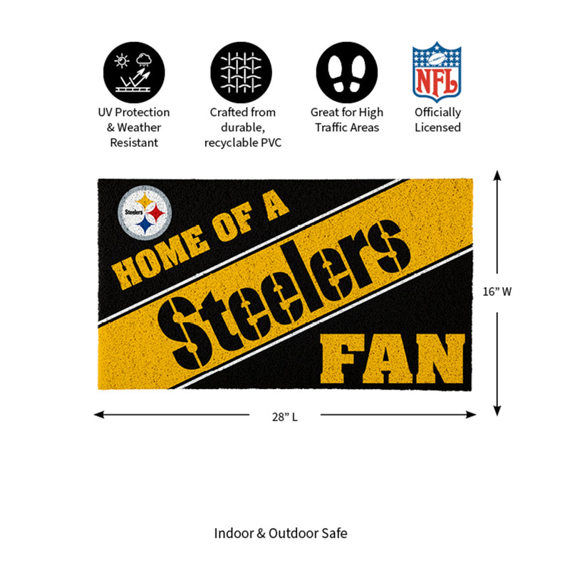 Pittsburgh Steelers, PVC Mat COLOR, Home of a Fan