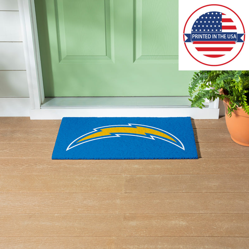 Full Color PVC Mat, 16" x 28", Los Angeles Chargers
