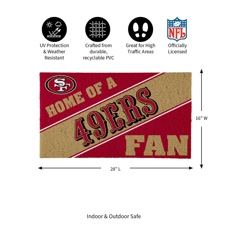 San Francisco 49ers, PVC Mat COLOR, Home of a Fan