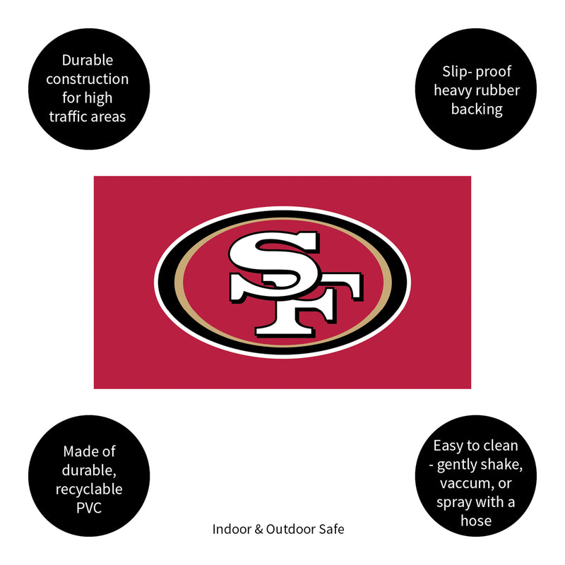 Full Color PVC Mat, 16" x 28", San Francisco 49ers