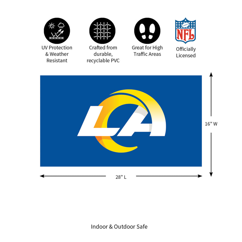 Full Color PVC Mat, 16" x 28", Los Angeles Rams
