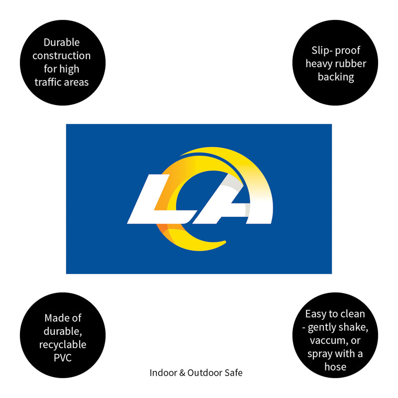 Full Color PVC Mat, 16" x 28", Los Angeles Rams