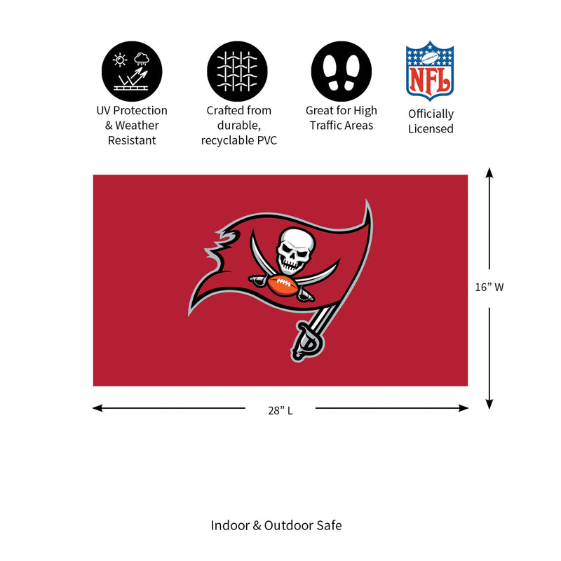 Full Color PVC Mat, 16" x 28", Tampa Bay Buccaneers