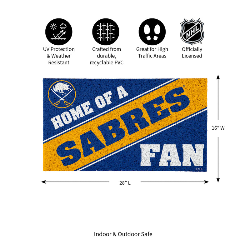Buffalo Sabres, PVC Mat COLOR, Home of a Fan