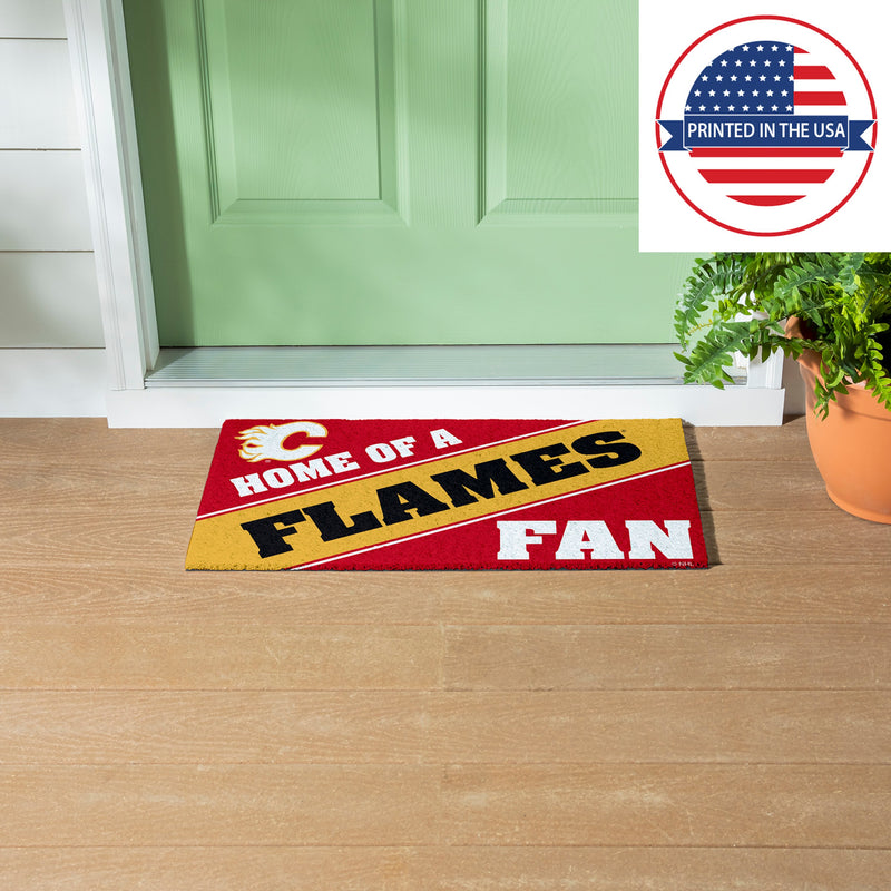 Calgary Flames, PVC Mat COLOR, Home of a Fan