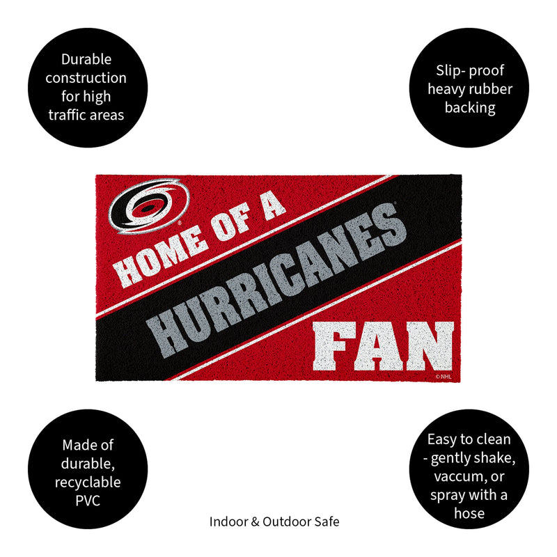 Carolina Hurricanes, PVC Mat COLOR, Home of a Fan