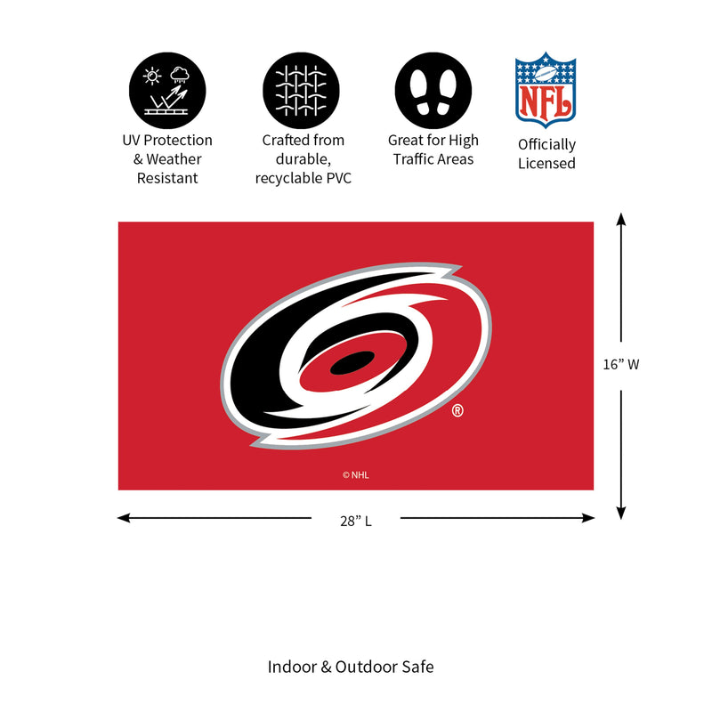 Full Color PVC Mat, 16" x 28", Carolina Hurricanes