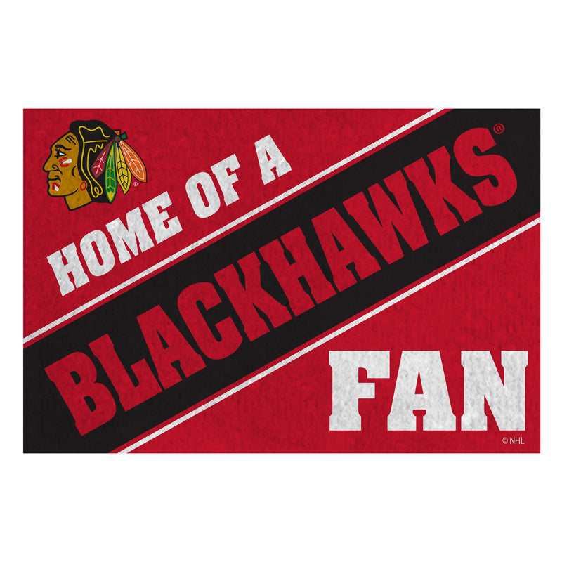 Chicago Blackhawks, PVC Mat COLOR, Home of a Fan
