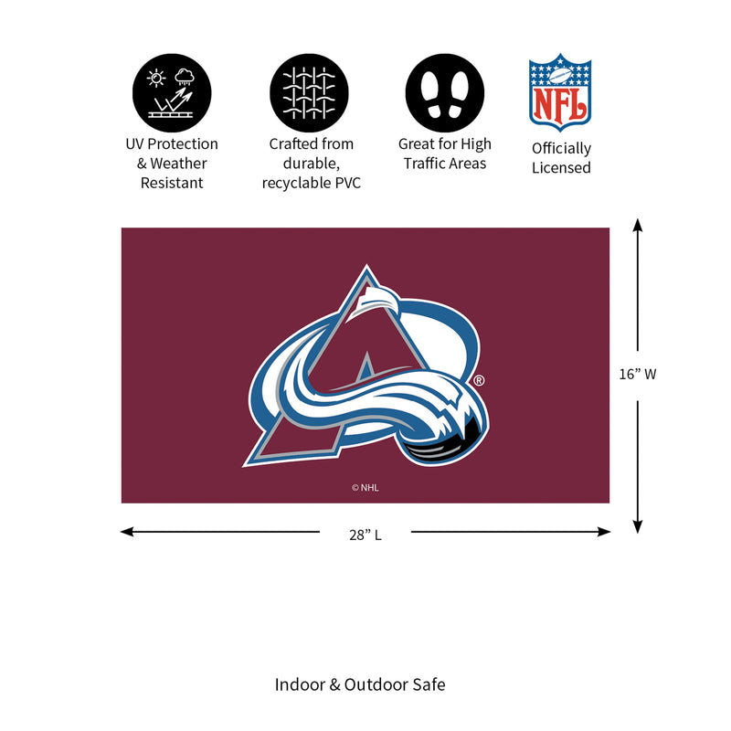 Full Color PVC Mat, 16" x 28", Colorado Avalanche
