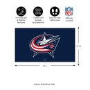 Full Color PVC Mat, 16" x 28", Columbus Blue Jackets