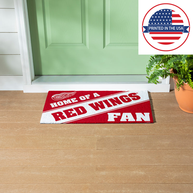 Detroit Red Wings, PVC Mat COLOR, Home of a Fan