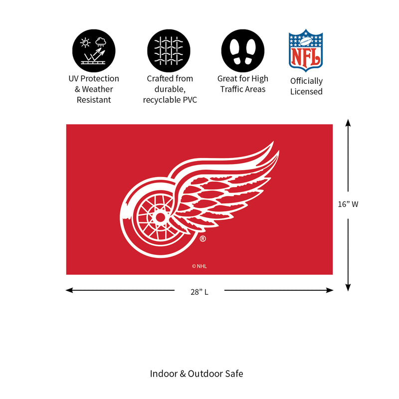 Full Color PVC Mat, 16" x 28", Detroit Red Wings