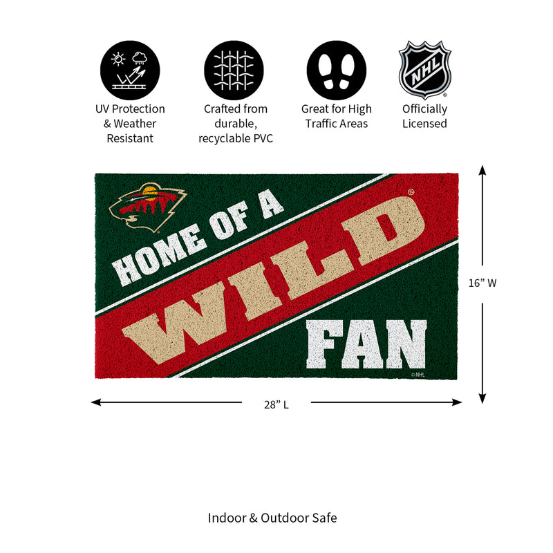 Minnesota Wild, PVC Mat COLOR, Home of a Fan