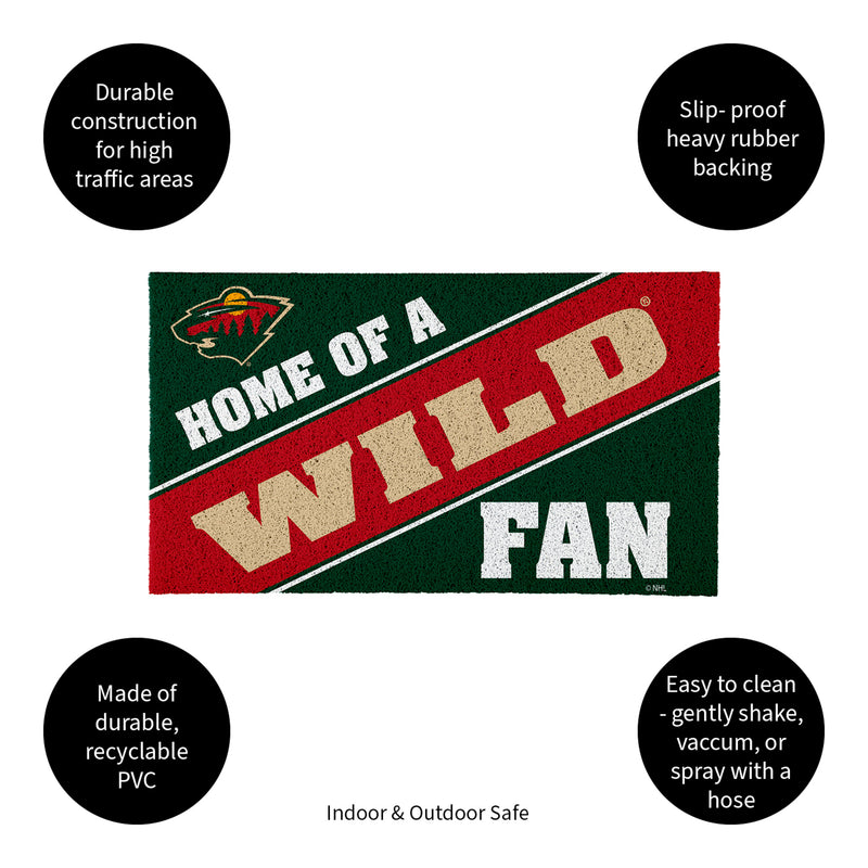 Minnesota Wild, PVC Mat COLOR, Home of a Fan
