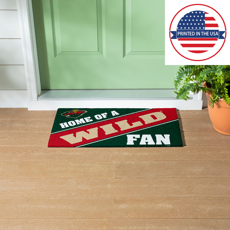 Minnesota Wild, PVC Mat COLOR, Home of a Fan