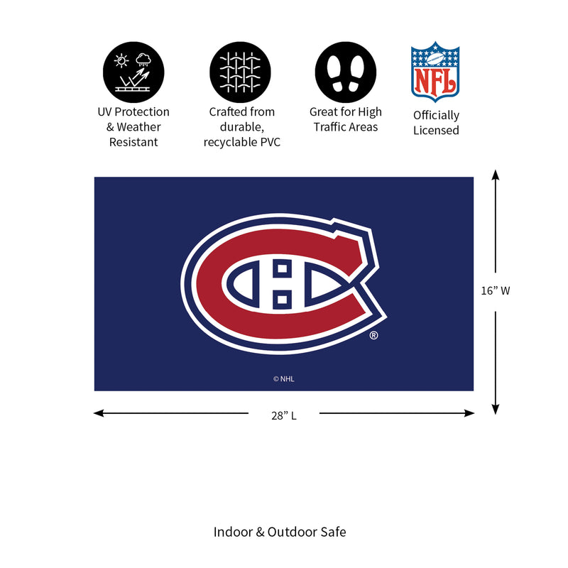 Full Color PVC Mat, 16" x 28", Montreal Canadiens