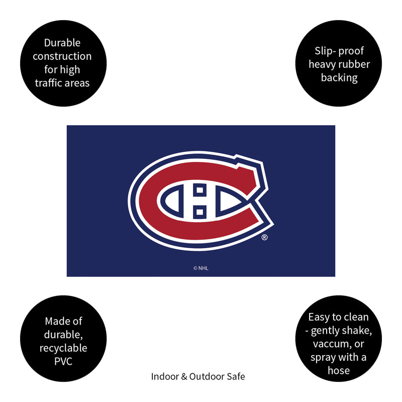 Full Color PVC Mat, 16" x 28", Montreal Canadiens