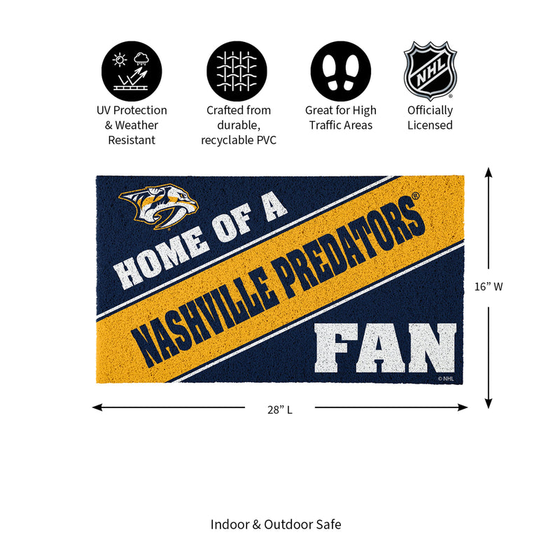 Nashville Predators, PVC Mat COLOR, Home of a Fan